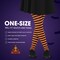 Black and Orange Tights - Striped Nylon Stretch Pantyhose Stocking Accessories for Every Day Attire and Costumes for Teens and Children